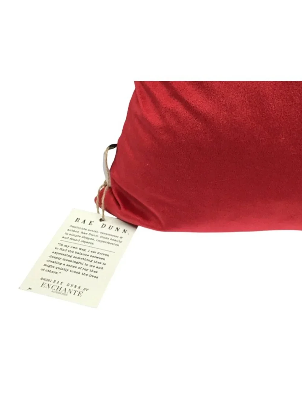 Rae Dunn Red Velvet Gold Snowflake Joy Christmas Winter 20 x 20 Throw Pillow